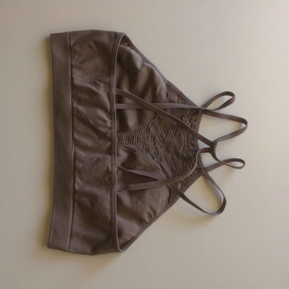 Unbranded Cross Back Bralette Taupe SzM/L NWOT - Picture 3 of 9